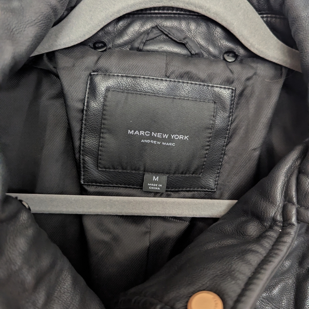 Marc New York Black Textured Leather Jacket - Picture 3 of 7